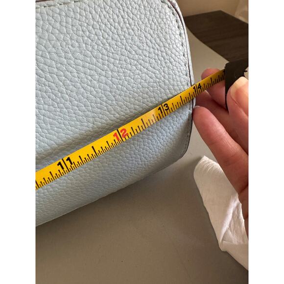 Nanette Lepore Tote Bag Womens Baby Blue Pebbled Faux Leather Shoulder Bag Purse - Picture 7 of 9